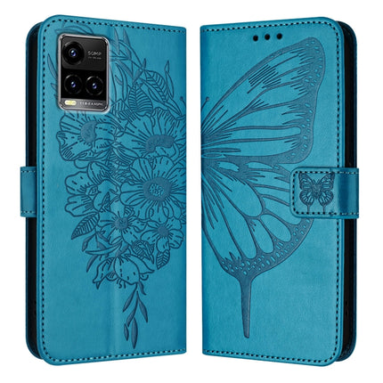Embossed Butterfly Leather Phone Case, For vivo Y33s 4G Global/Y21 2021/Y21s, For vivo Y76 5G, For vivo Y52s 5G / iQOO U3 / Y31s 5G