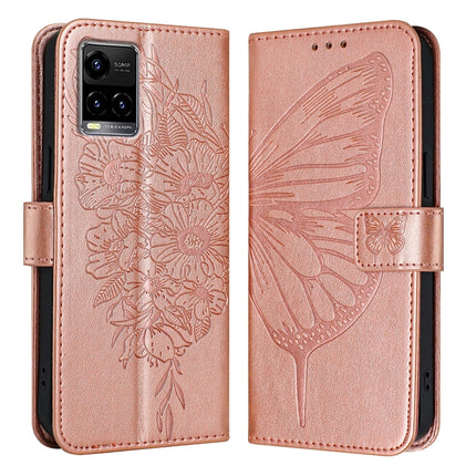 Embossed Butterfly Leather Phone Case, For vivo Y33s 4G Global/Y21 2021/Y21s, For vivo Y76 5G, For vivo Y52s 5G / iQOO U3 / Y31s 5G