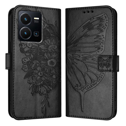 Embossed Butterfly Leather Phone Case, For vivo V27e 4G Global / T2 4G Global, For vivo Y35 4G/Y22 4G/Y22s 4G Global, For vivo Y55 5G Global / Y55s 2023 5G