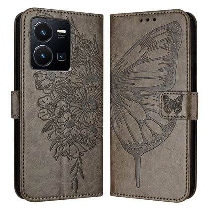 Embossed Butterfly Leather Phone Case, For vivo V27e 4G Global / T2 4G Global, For vivo Y35 4G/Y22 4G/Y22s 4G Global, For vivo Y55 5G Global / Y55s 2023 5G