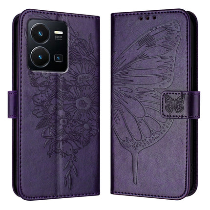 Embossed Butterfly Leather Phone Case, For vivo V27e 4G Global / T2 4G Global, For vivo Y35 4G/Y22 4G/Y22s 4G Global, For vivo Y55 5G Global / Y55s 2023 5G