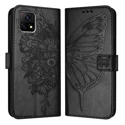 Embossed Butterfly Leather Phone Case, For vivo Y33s 4G Global/Y21 2021/Y21s, For vivo Y76 5G, For vivo Y52s 5G / iQOO U3 / Y31s 5G