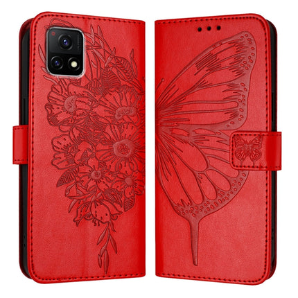 Embossed Butterfly Leather Phone Case, For vivo Y33s 4G Global/Y21 2021/Y21s, For vivo Y76 5G, For vivo Y52s 5G / iQOO U3 / Y31s 5G