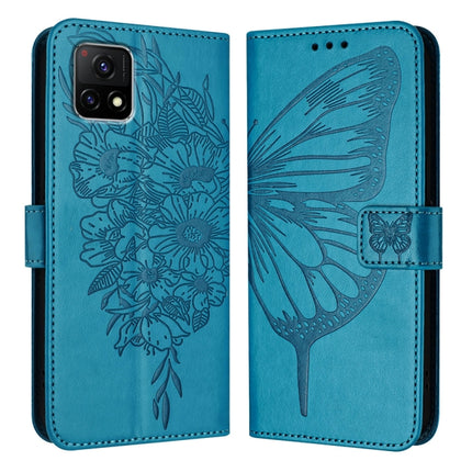 Embossed Butterfly Leather Phone Case, For vivo Y33s 4G Global/Y21 2021/Y21s, For vivo Y76 5G, For vivo Y52s 5G / iQOO U3 / Y31s 5G