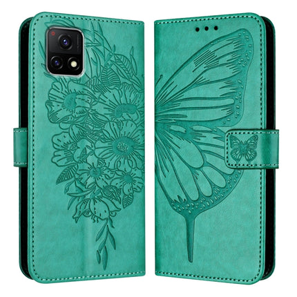 Embossed Butterfly Leather Phone Case, For vivo Y33s 4G Global/Y21 2021/Y21s, For vivo Y76 5G, For vivo Y52s 5G / iQOO U3 / Y31s 5G