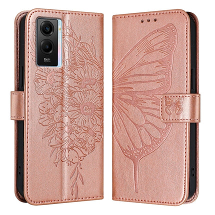 Embossed Butterfly Leather Phone Case, For vivo V27e 4G Global / T2 4G Global, For vivo Y35 4G/Y22 4G/Y22s 4G Global, For vivo Y55 5G Global / Y55s 2023 5G