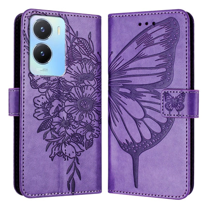Embossed Butterfly Leather Phone Case, For vivo Y56 5G/Y16 4G/Y02s 4G Global, For vivo Y100 5G Global, For vivo V27 5G/V27 Pro 5G Global