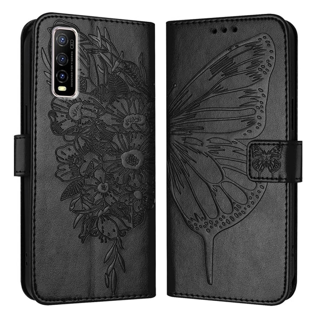 Embossed Butterfly Leather Phone Case, For vivo Y70s, For vivo Y30 4G Global, For vivo Y19/Y5s/U3/U20/Z5i