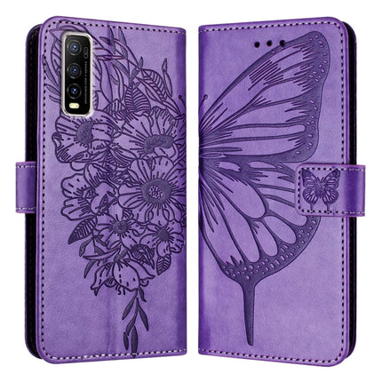 Embossed Butterfly Leather Phone Case, For vivo Y70s, For vivo Y30 4G Global, For vivo Y19/Y5s/U3/U20/Z5i