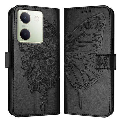 Embossed Butterfly Leather Phone Case, For vivo Y56 5G/Y16 4G/Y02s 4G Global, For vivo Y100 5G Global, For vivo V27 5G/V27 Pro 5G Global