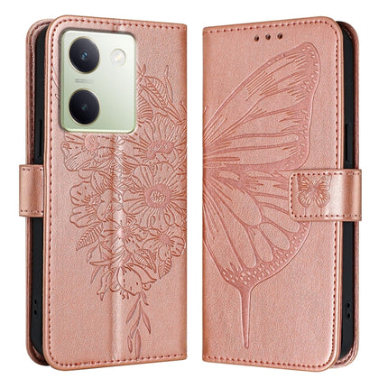 Embossed Butterfly Leather Phone Case, For vivo Y56 5G/Y16 4G/Y02s 4G Global, For vivo Y100 5G Global, For vivo V27 5G/V27 Pro 5G Global