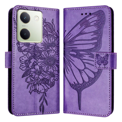 Embossed Butterfly Leather Phone Case, For vivo Y56 5G/Y16 4G/Y02s 4G Global, For vivo Y100 5G Global, For vivo V27 5G/V27 Pro 5G Global