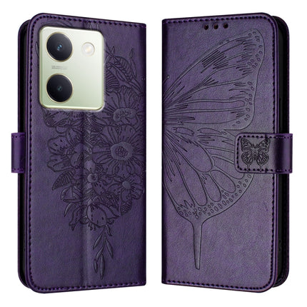 Embossed Butterfly Leather Phone Case, For vivo Y56 5G/Y16 4G/Y02s 4G Global, For vivo Y100 5G Global, For vivo V27 5G/V27 Pro 5G Global