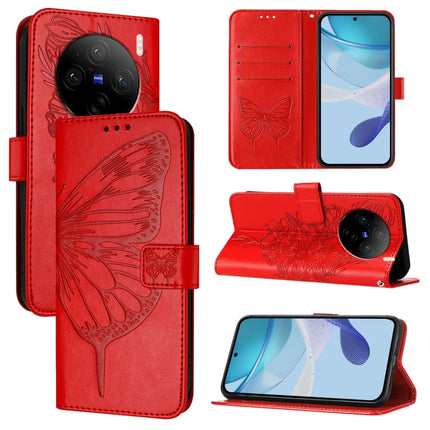 Embossed Butterfly Leather Phone Case, For vivo X100 Pro, For vivo X100, For vivo Y36 4G/Y36 5G Global/Y36 4G India