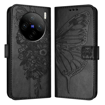 Embossed Butterfly Leather Phone Case, For vivo X100 Pro, For vivo X100, For vivo Y36 4G/Y36 5G Global/Y36 4G India