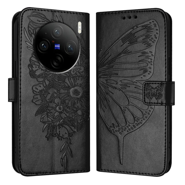 Embossed Butterfly Leather Phone Case, For vivo X100 Pro, For vivo X100, For vivo Y36 4G/Y36 5G Global/Y36 4G India