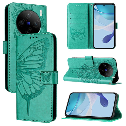 Embossed Butterfly Leather Phone Case, For vivo X100 Pro, For vivo X100, For vivo Y36 4G/Y36 5G Global/Y36 4G India