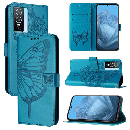 Embossed Butterfly Leather Phone Case, For vivo Y33s 4G Global/Y21 2021/Y21s, For vivo Y76 5G, For vivo Y52s 5G / iQOO U3 / Y31s 5G