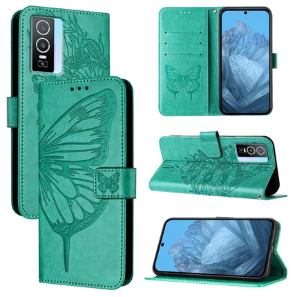 Embossed Butterfly Leather Phone Case, For vivo Y33s 4G Global/Y21 2021/Y21s, For vivo Y76 5G, For vivo Y52s 5G / iQOO U3 / Y31s 5G
