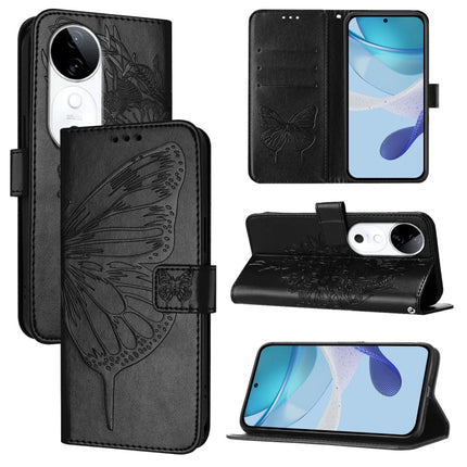 Embossed Butterfly Leather Phone Case, For vivo Y300, For vivo S19 Pro, For vivo S19