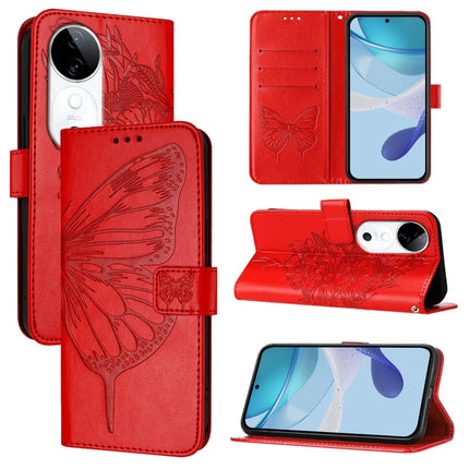 Embossed Butterfly Leather Phone Case, For vivo Y300, For vivo S19 Pro, For vivo S19