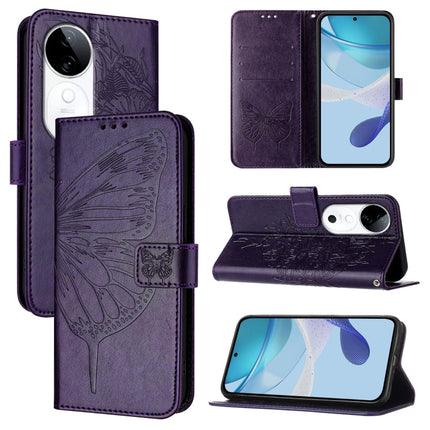 Embossed Butterfly Leather Phone Case, For vivo Y300, For vivo S19 Pro, For vivo S19