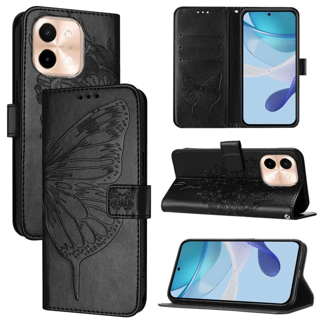 Embossed Butterfly Leather Phone Case, For vivo Y28 4G, For vivo X100s 5G, For vivo Y38 5G