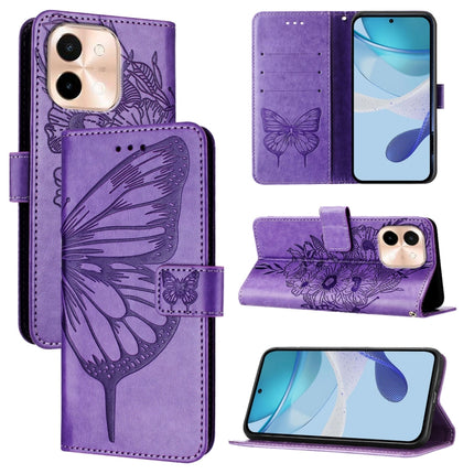 Embossed Butterfly Leather Phone Case, For vivo Y28 4G, For vivo X100s 5G, For vivo Y38 5G