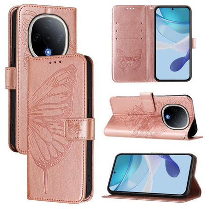 Embossed Butterfly Leather Phone Case, For vivo Y300, For vivo S19 Pro, For vivo S19