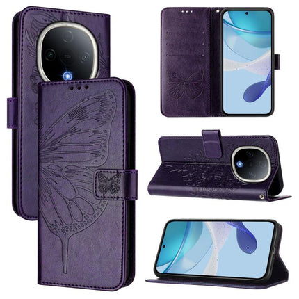 Embossed Butterfly Leather Phone Case, For vivo Y300, For vivo S19 Pro, For vivo S19
