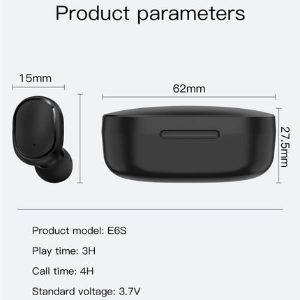 E6S LED Display TWS Wireless Bluetooth Earphone, E6S (White), E6S (Pink), E6S (Blue), E6S (Green)