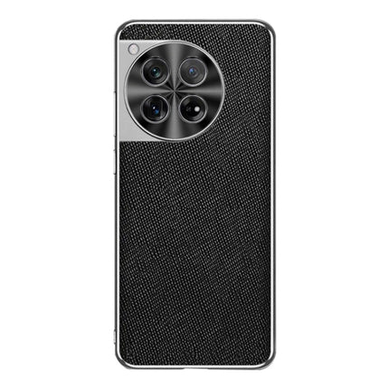 Silver Edge Cross Texture PU Leather Phone Case, For OnePlus Ace 3, For OnePlus 12, For OnePlus Ace 2 Pro, For OnePlus Ace 2, For OnePlus 11