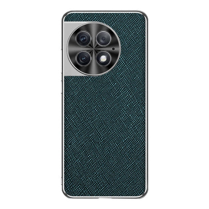 Silver Edge Cross Texture PU Leather Phone Case, For OnePlus Ace 3, For OnePlus 12, For OnePlus Ace 2 Pro, For OnePlus Ace 2, For OnePlus 11