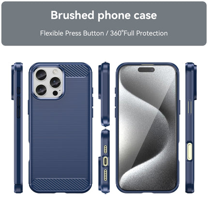 Brushed Texture Carbon Fiber TPU Phone Case, For iPhone 16 Pro Max, For iPhone 16 Pro, For iPhone 16 Plus, For iPhone 16
