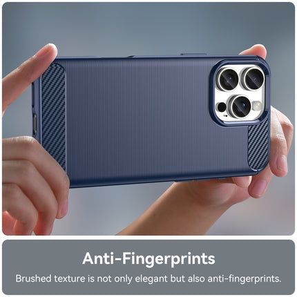 Brushed Texture Carbon Fiber TPU Phone Case, For iPhone 16 Pro Max, For iPhone 16 Pro, For iPhone 16 Plus, For iPhone 16
