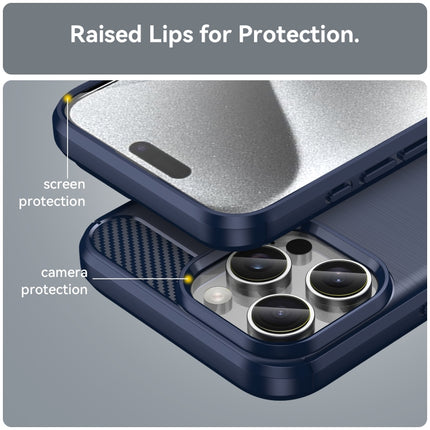 Brushed Texture Carbon Fiber TPU Phone Case, For iPhone 16 Pro Max, For iPhone 16 Pro, For iPhone 16 Plus, For iPhone 16