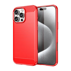 Brushed Texture Carbon Fiber TPU Phone Case, For iPhone 16 Pro Max, For iPhone 16 Pro, For iPhone 16 Plus, For iPhone 16, iPhone 16e