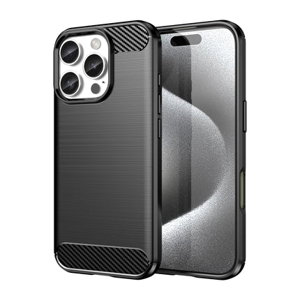 Brushed Texture Carbon Fiber TPU Phone Case, For iPhone 16 Pro Max, For iPhone 16 Pro, For iPhone 16 Plus, For iPhone 16