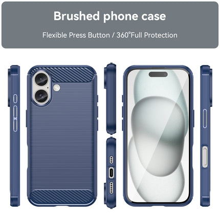 Brushed Texture Carbon Fiber TPU Phone Case, For iPhone 16