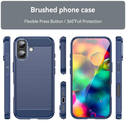 Brushed Texture Carbon Fiber TPU Phone Case, For iPhone 17e / 16e, For iPhone 17 Pro Max, For iPhone 17 Pro, For iPhone 17, For iPhone Air, For iPhone 16 Pro Max, For iPhone 16 Pro, For iPhone 16 Plus