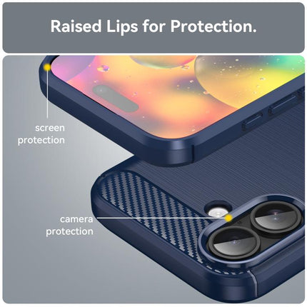 Brushed Texture Carbon Fiber TPU Phone Case, For iPhone 17e / 16e, For iPhone 17 Pro Max, For iPhone 17 Pro, For iPhone 17, For iPhone Air, For iPhone 16 Pro Max, For iPhone 16 Pro, For iPhone 16 Plus