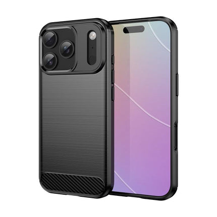 Brushed Texture Carbon Fiber TPU Phone Case, For iPhone 17e / 16e, For iPhone 17 Pro Max, For iPhone 17 Pro, For iPhone 17, For iPhone Air, For iPhone 16 Pro Max, For iPhone 16 Pro, For iPhone 16 Plus