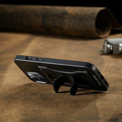 Fierre Shann Full Coverage Protective Leather Case with Holder & Card Slot, For iPhone 12 mini, For iPhone 12 / 12 Pro, For iPhone 12 Pro Max, For Galaxy Note20 Ultra