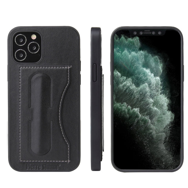 Fierre Shann Full Coverage Protective Leather Case with Holder & Card Slot, For iPhone 12 mini, For iPhone 12 / 12 Pro, For iPhone 12 Pro Max, For Galaxy Note20 Ultra