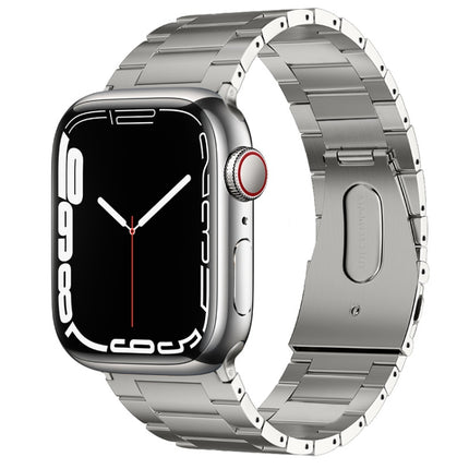 PG63 Three-Bead Protrusion Titanium Metal Watch Band, For Apple Watch Series 8 41mm, For Apple Watch Series 8 45mm, For Apple Watch SE 2022 40mm, For Apple Watch SE 2022 44mm, For Apple Watch Series 7 41mm, For Apple Watch Series 7 45mm                ...
