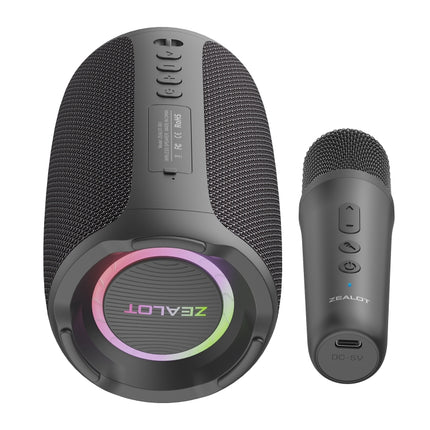 Zealot S61M RGB Rhythmic Light Karaoke Wireless Speaker, Single Mic, Dual Mic