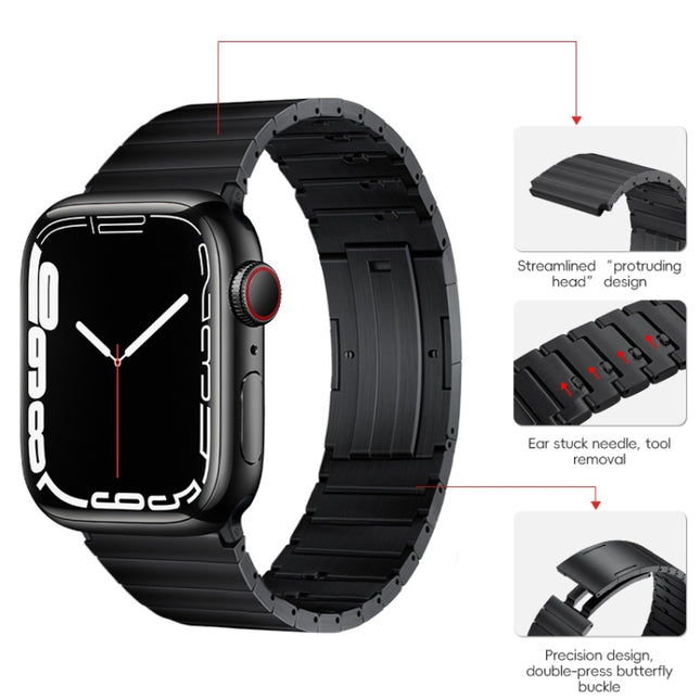 PG65 Single Bead Bamboo Joint Spring Bars Titanium Metal Watch Band, For Apple Watch Series 8 41mm, For Apple Watch Series 8 45mm, For Apple Watch SE 2022 40mm, For Apple Watch SE 2022 44mm, For Apple Watch Series 7 41mm, For Apple Watch Series 7 45mm ...