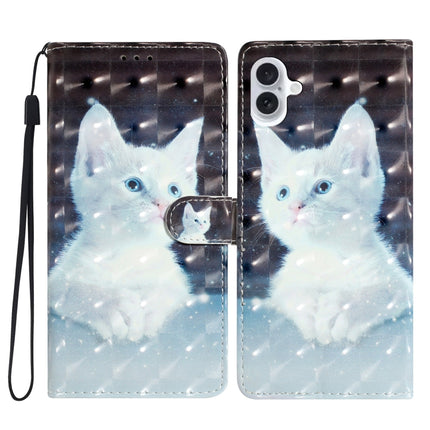 3D Pattern Leather Phone Case, For iPhone 16 Plus, For iPhone 16