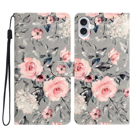 3D Pattern Leather Phone Case, For iPhone 16 Plus, For iPhone 16