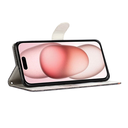 3D Pattern Leather Phone Case, For iPhone 16 Plus, For iPhone 16